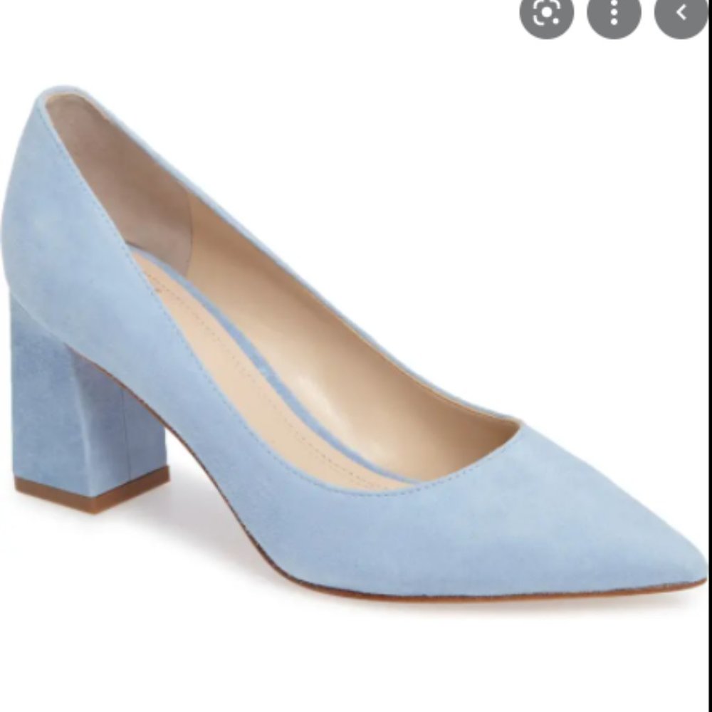Marc Fisher Zala Block Heel Pump Light Blue